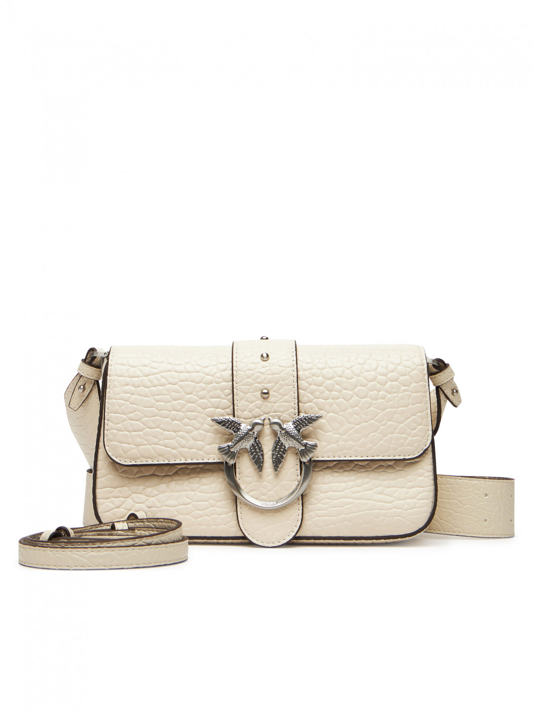 PINKO Kabelka Love One Mini Slouchy Fl Al 25-26 PLTT 104340 A2JU Écru